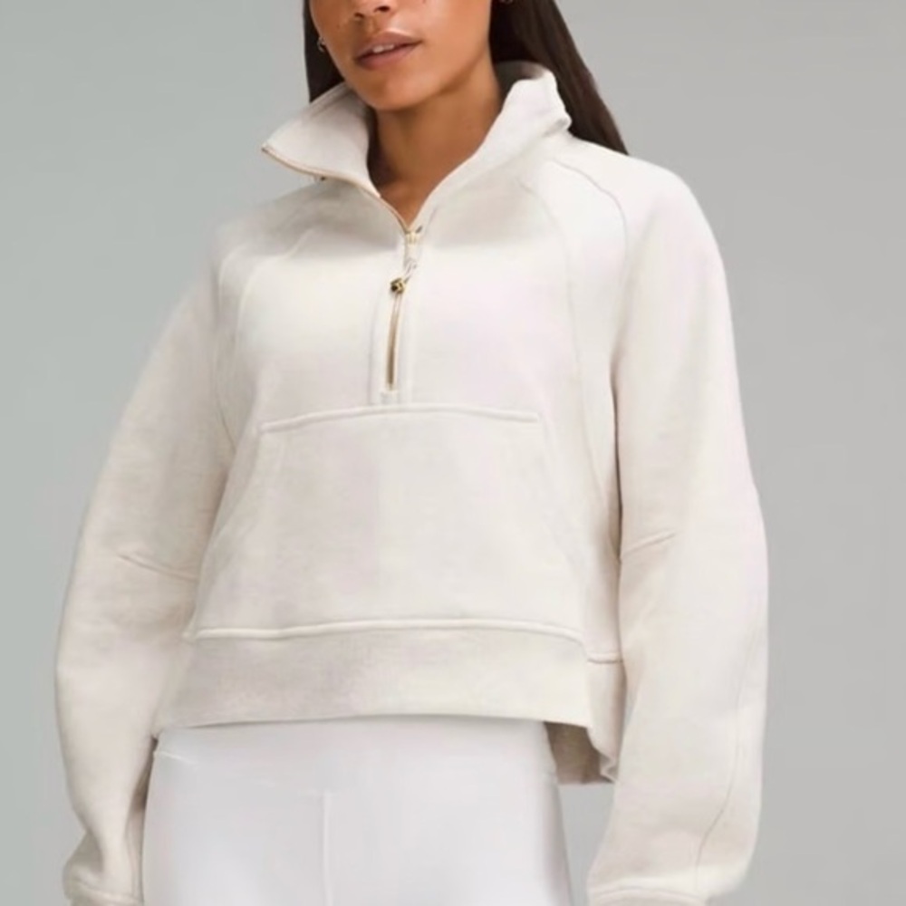 Cream Quarter-Zip Pullover
